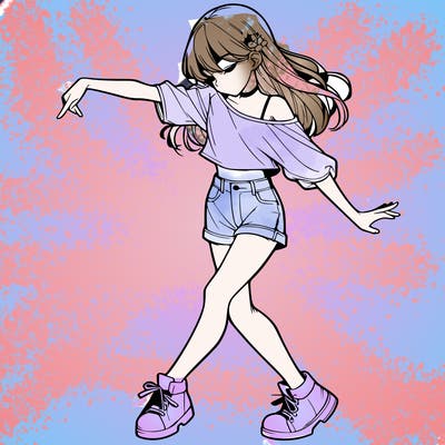 realistic girl danceing