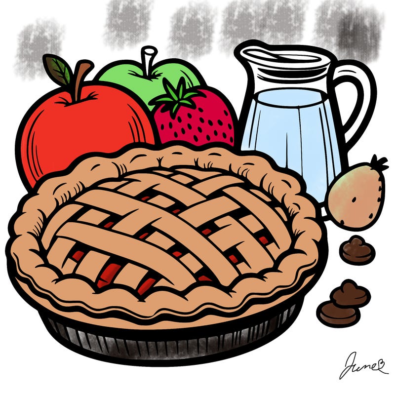a pie of food