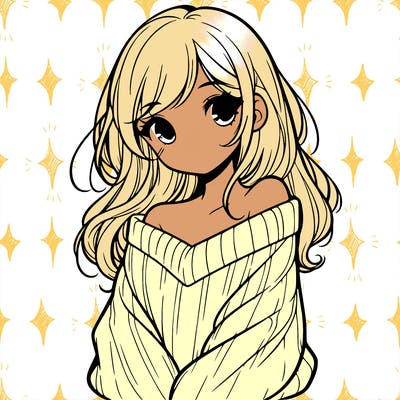 shy pretty girl wearing a sweater that is falling off one shoulder portrait