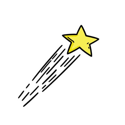 a shooting star in the sky