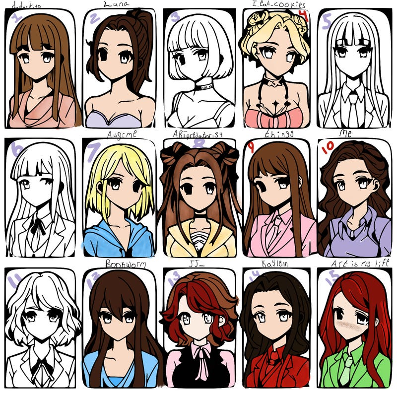 girls that look diffrent anime