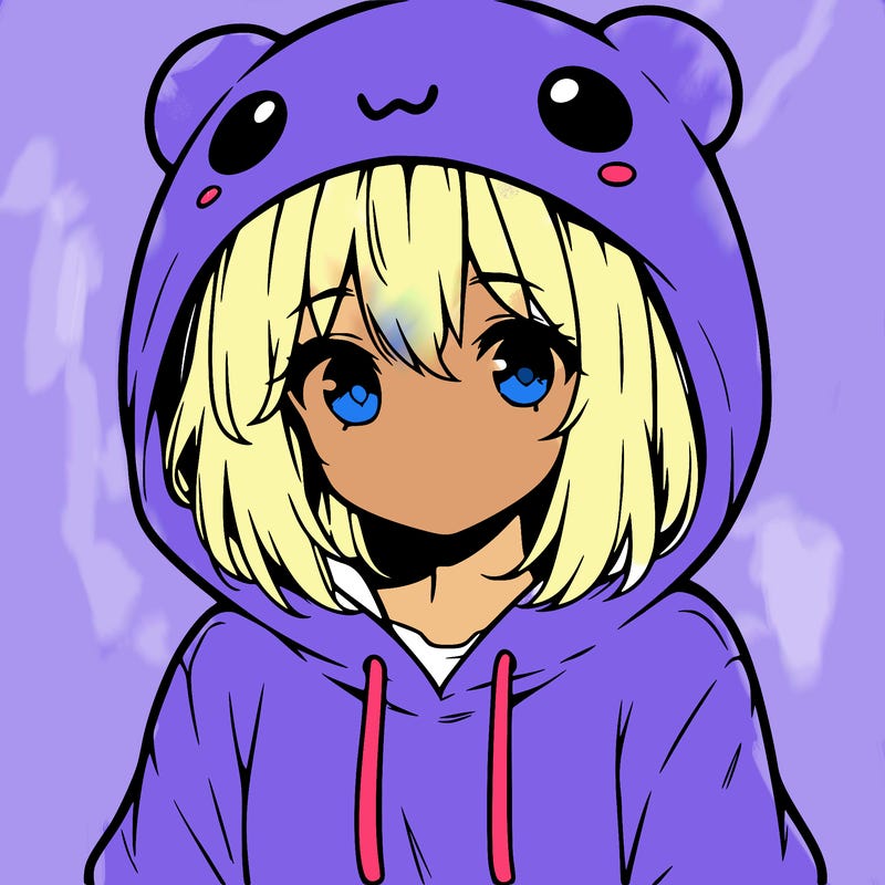 anime cute girl with hoodie