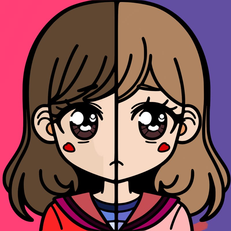 a split of a girl