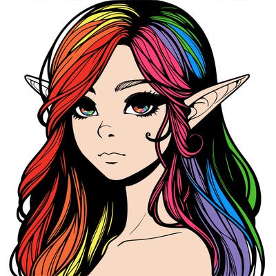 elf girl realistic dark fantasy