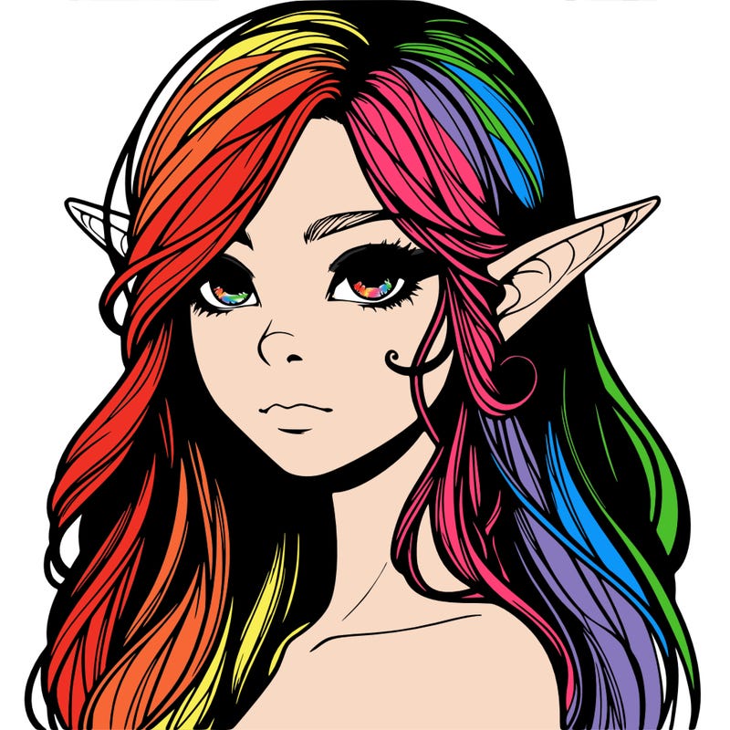 elf girl realistic dark fantasy