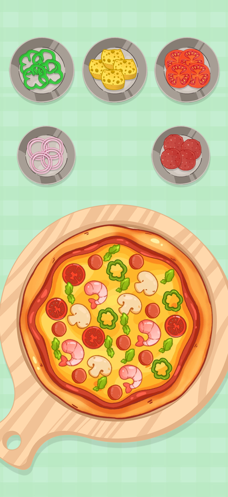 Mini Organizing Challenge Game - 아늑한 모바일 게임에서 정리된 재료로 편안한 피자 장식 레벨
