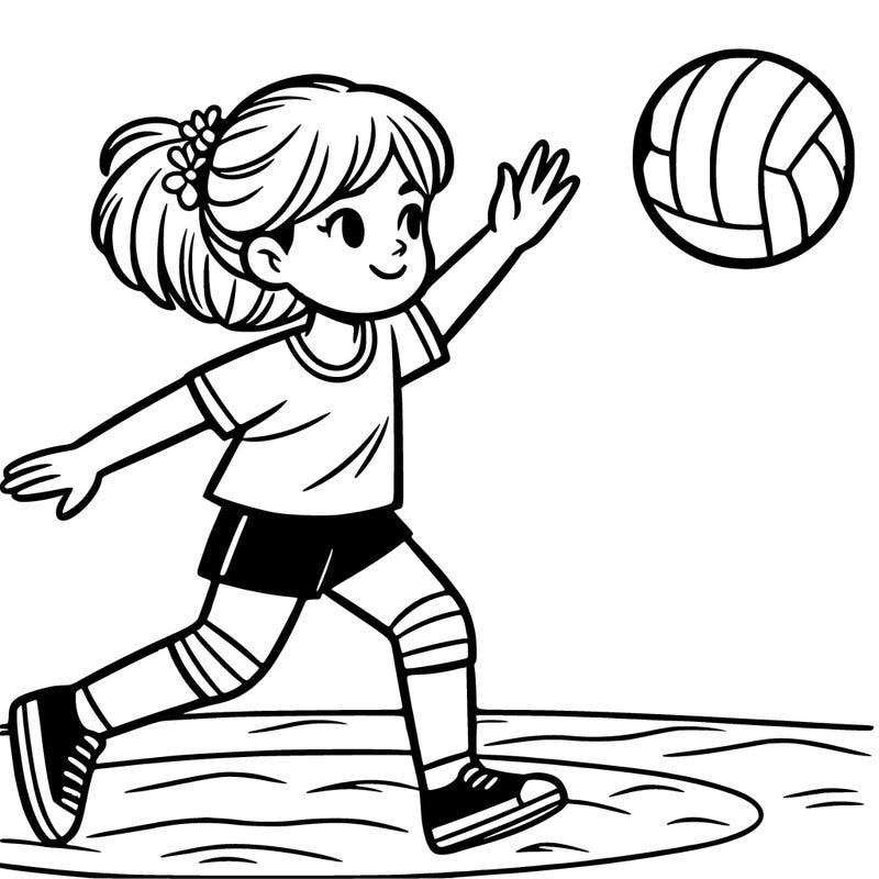 a girl playing volleyball