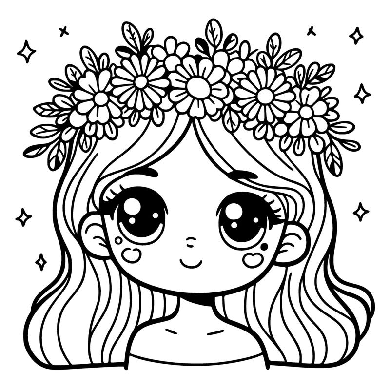 pretty girl with flower crown