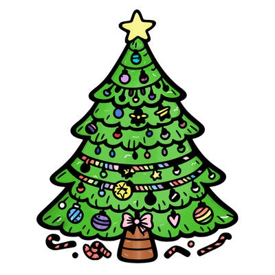 christmas tree with lots of details