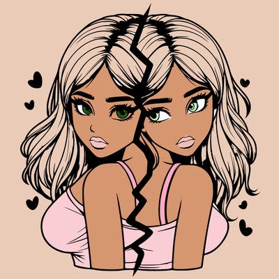 realistic girl split