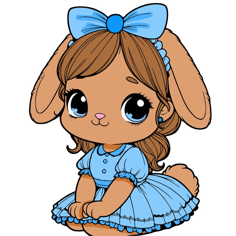 cute easter bunny girl realistic