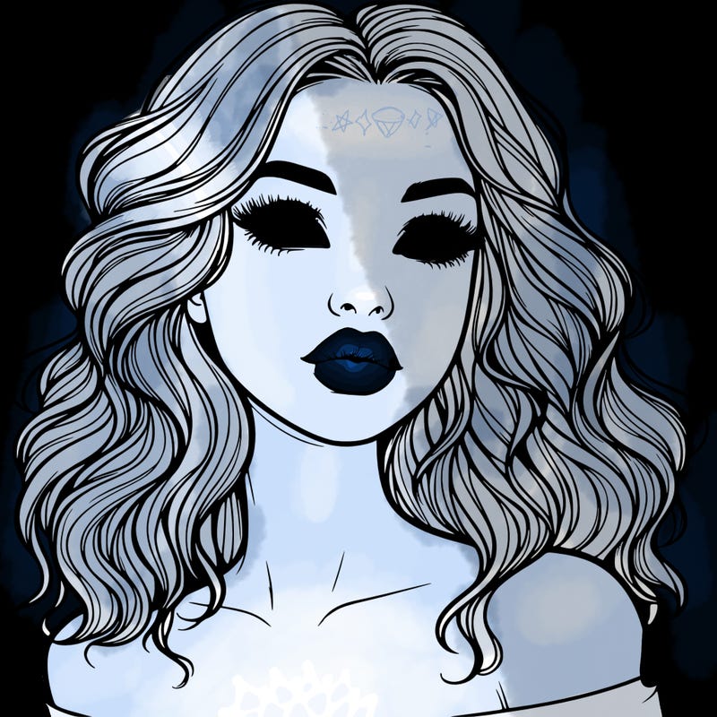 realistic girl with wavy hair and lips