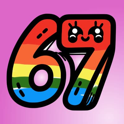 the numbers 67