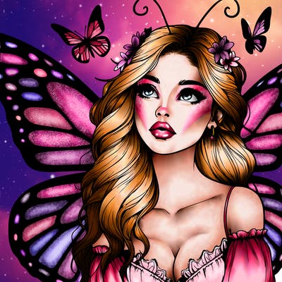 butterfly fairy realistic girl