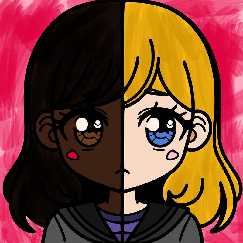 a split of a girl