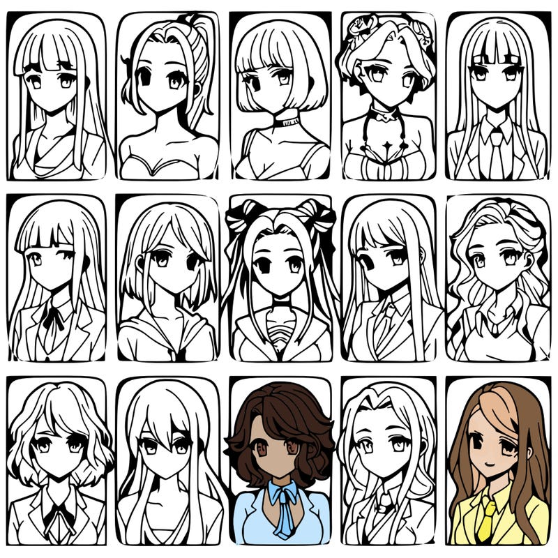 girls that look diffrent anime