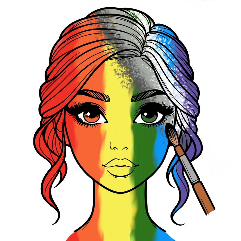 realistic person with makeup