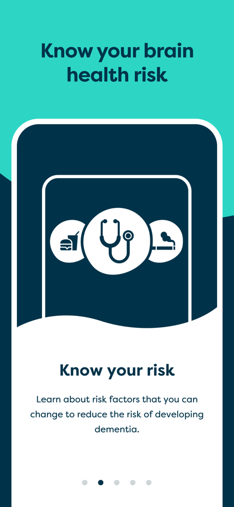 BrainTrack - BrainTrack app screen showing dementia risk factors and lifestyle information