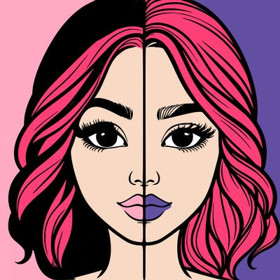 realistic girl split half