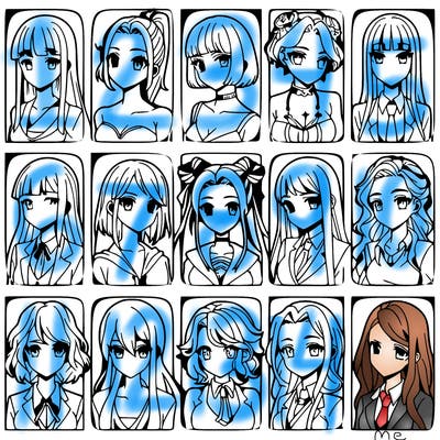 girls that look diffrent anime