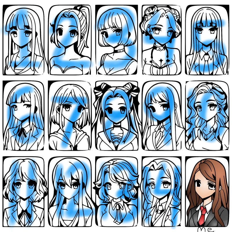 girls that look diffrent anime