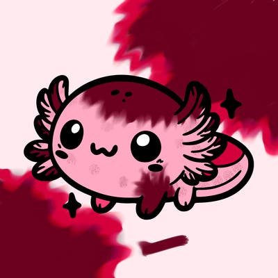 cute easy baby axolotl