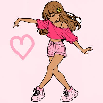 realistic girl danceing