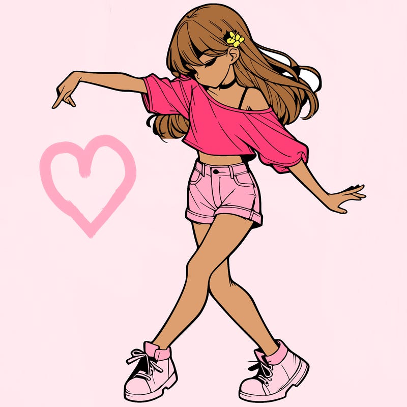 realistic girl danceing
