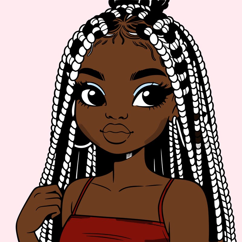 black girl with box braids