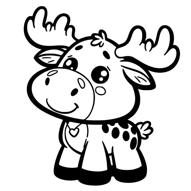happy cute moose