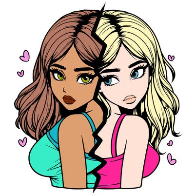 realistic girl split