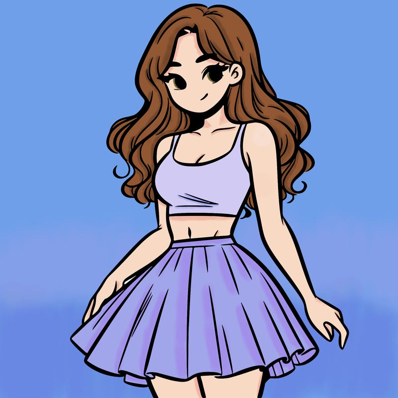 woman in a skirt and crop top