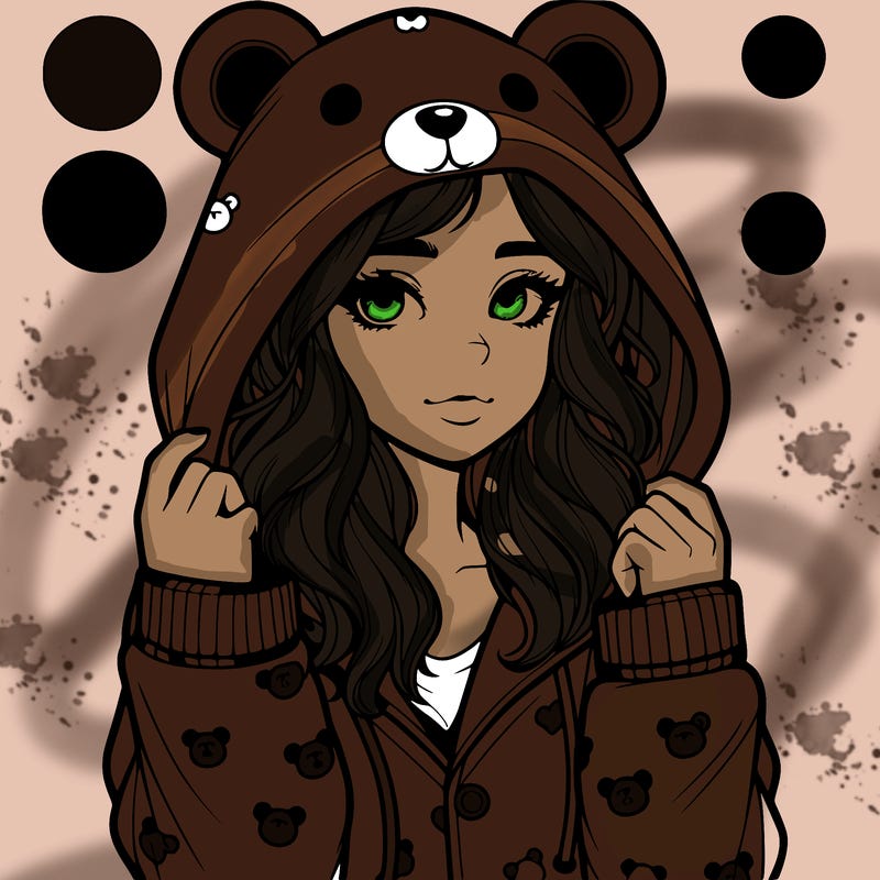 realistic girl in a animal pjs hoodie