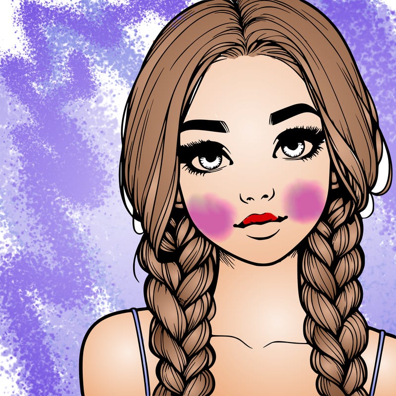 realistic girl with braids