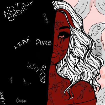 realistic girl with wavy hair and lips