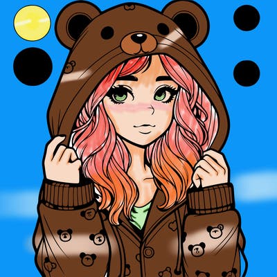 realistic girl in a animal pjs hoodie