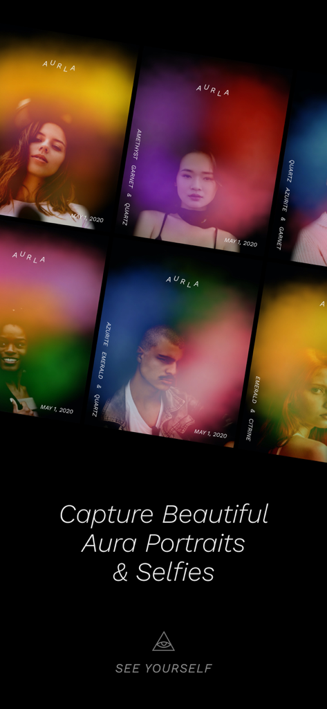 AURLA: Aura Photos & Readings - Una collezione di ritratti aura colorati e selfie catturati con l'app AURLA.