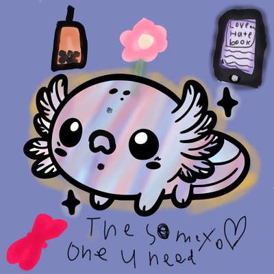 cute easy baby axolotl