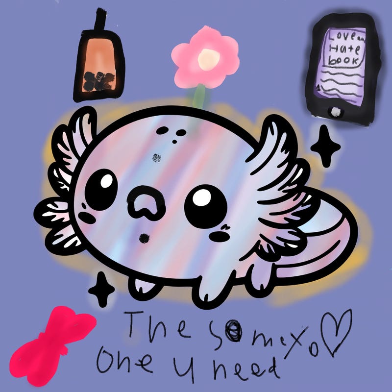 cute easy baby axolotl