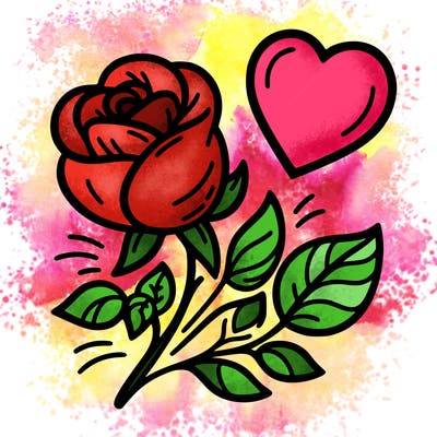 rose and heart