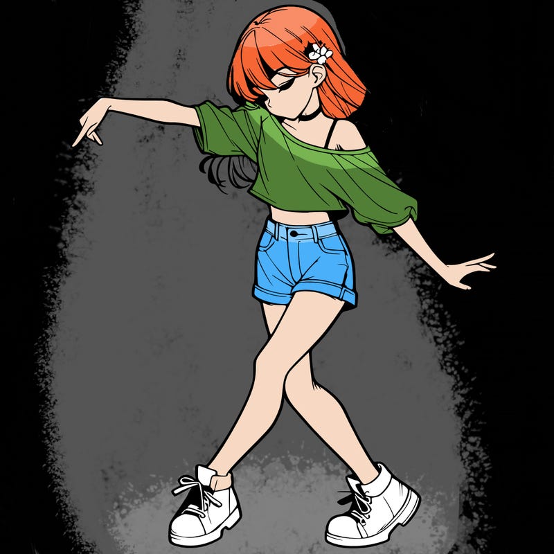 realistic girl danceing