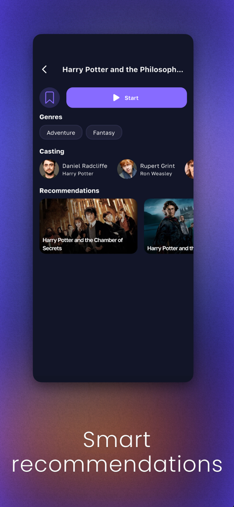 Zen IPTV Player - Zen IPTV Player app screen displaying movie details and smart recommendations
