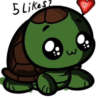 cute little animated turtle