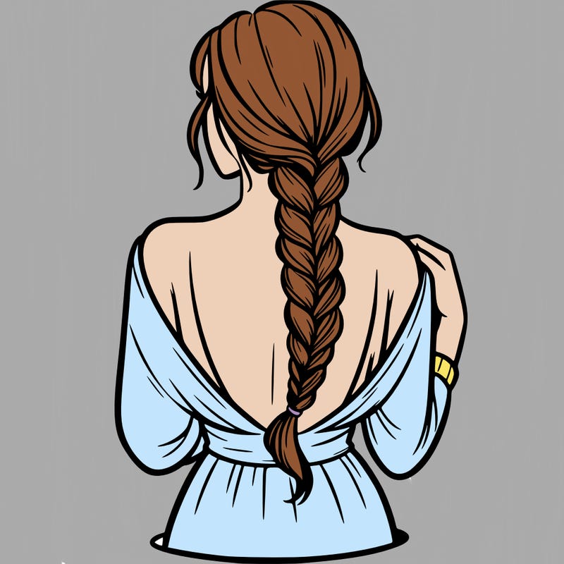 woman turning her back with a braid