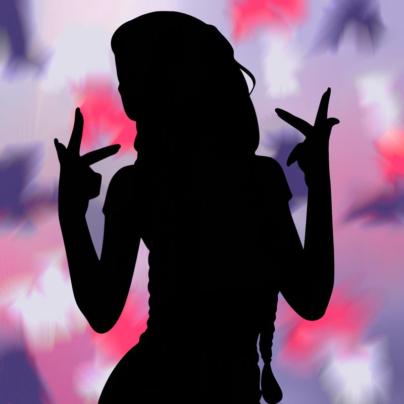 realistic teenage girl with braids and a beanie and crop top doing 🫶🏼