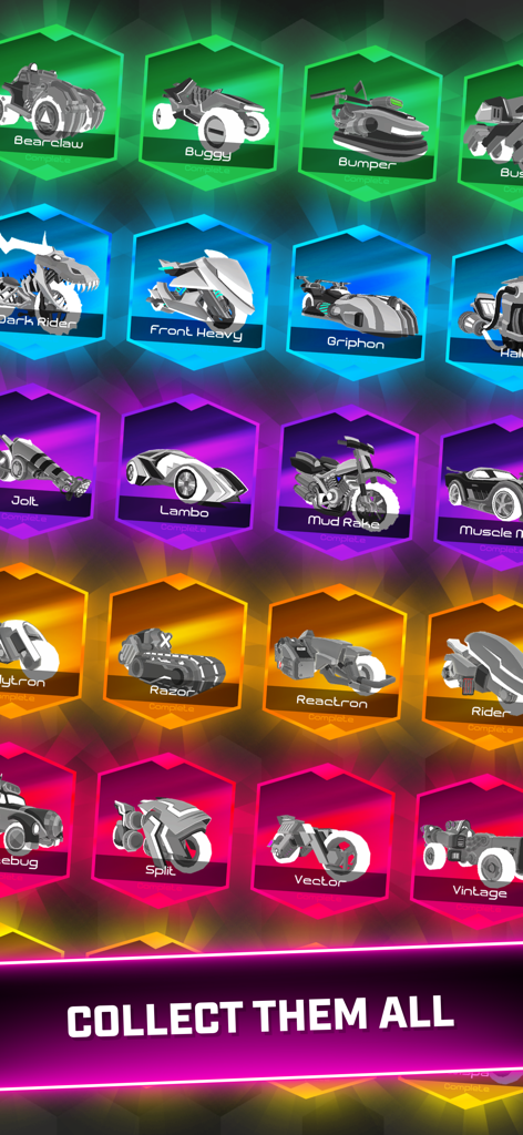 Rider Worlds - Neon Bike Races - ライダー・ワールドのネオンバイクと未来的な乗り物のコレクション