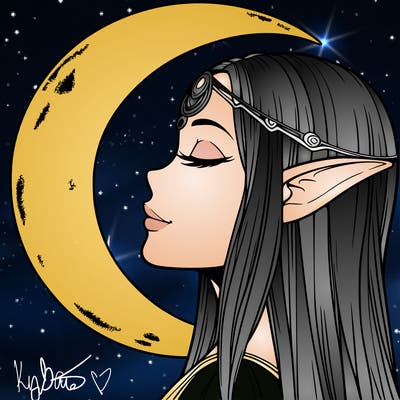 a realistic moon elf