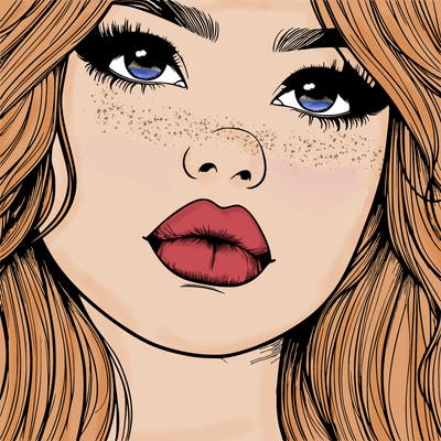 really realistic girl with lips
