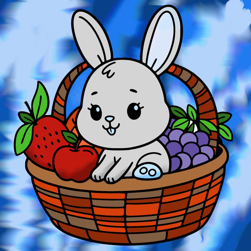 bunny in a fruit basket