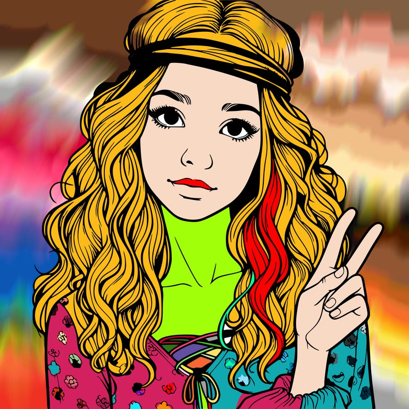 realistc girl 70s hippie